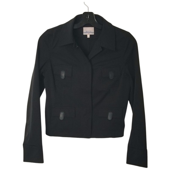 🇫🇷 Y2K Black Military Jacket Size Small - Picture 8 of 9